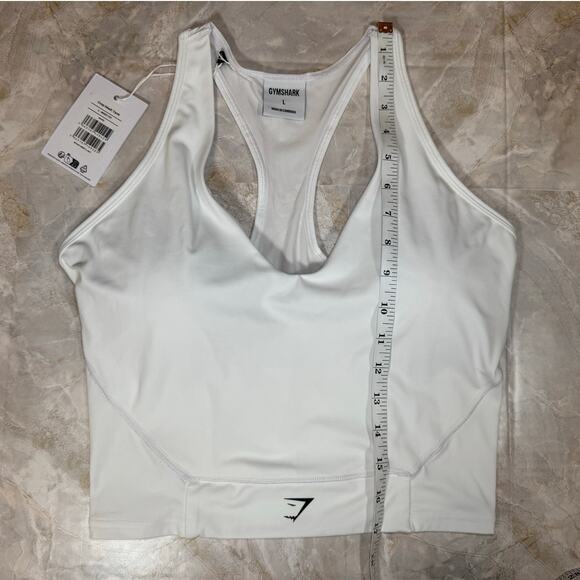 NWT Women’s Gymshark Body Fit Mesh Crop Tank – White, Size Large - Picture 6 of 6
